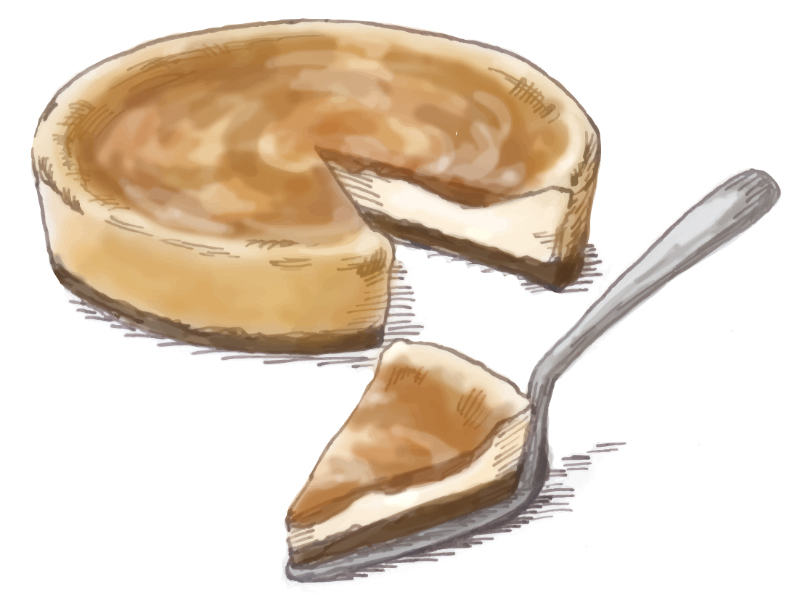 Piggies cafeのcheesecakeのイラストレーション
