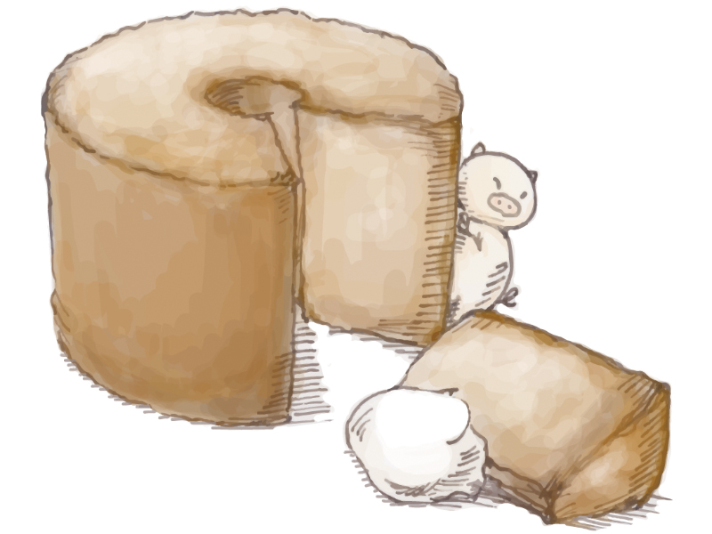 Piggies cafeのchiffon cakeのイラストレーション