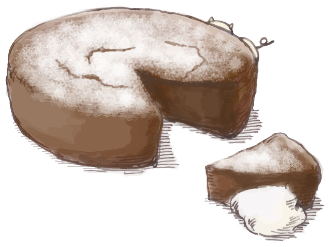 Piggies cafeのgateau au chocolatのイラストレーション