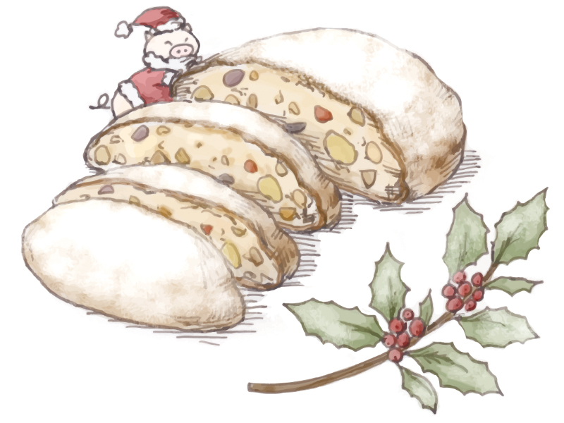 Piggies cafeのStollenのイラストレーション